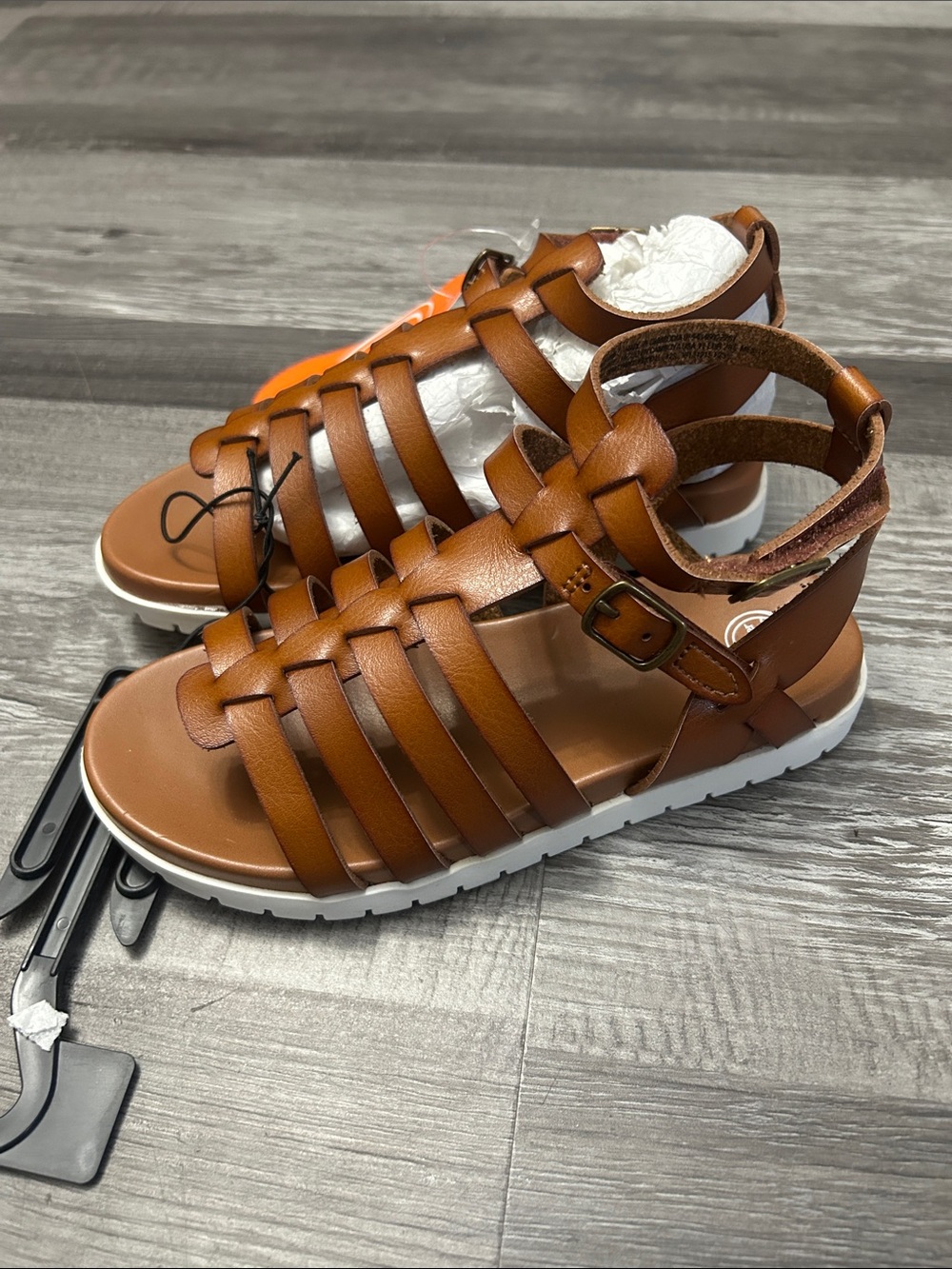wonder nation Tan Brown Strappy Gladiator Sandals